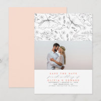 Fleurs sauvages dessinés à la main Pêche Enregistr