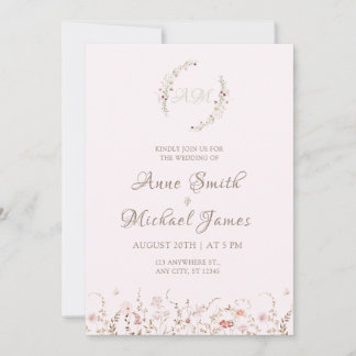Save The Date Fleurs sauvages rustiques avec photo florale bohèm