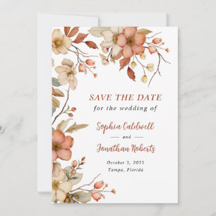 Save The Date Fleurs sauvages rustiques Mariage d'automne