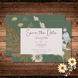 Save The Date Fleurs sauvages sur le Mariage Sage