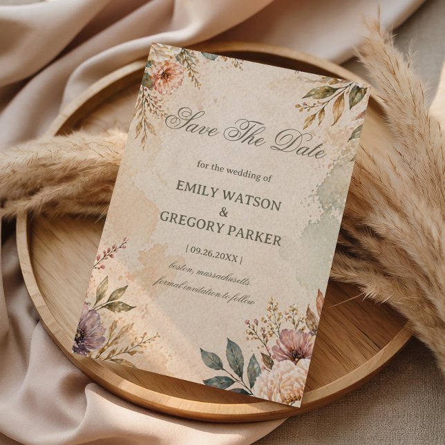 Save The Date Fleurs Vintage Douces (Créateur téléchargé)