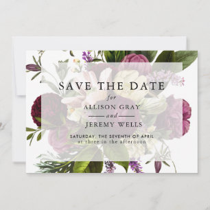 Save The Date Fleurs violettes Enregistrez la date