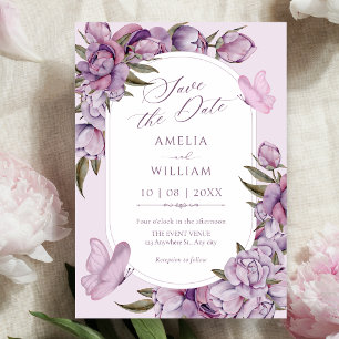 Save The Date Fleurs violettes fleurissent