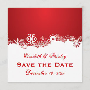 Save The Date Flocon de neige rouge blanc mariage d'hiver Enregi