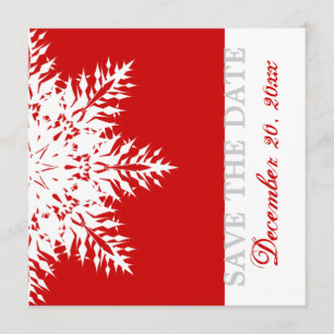 Save The Date Flocon de neige rouge mariage d'hiver Enregistrer