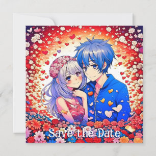 Save The Date Floral Anime Mariage à thème