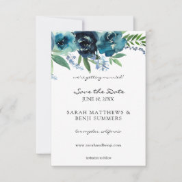 Save The Date Floral bleu Dusty 2 et votre photo