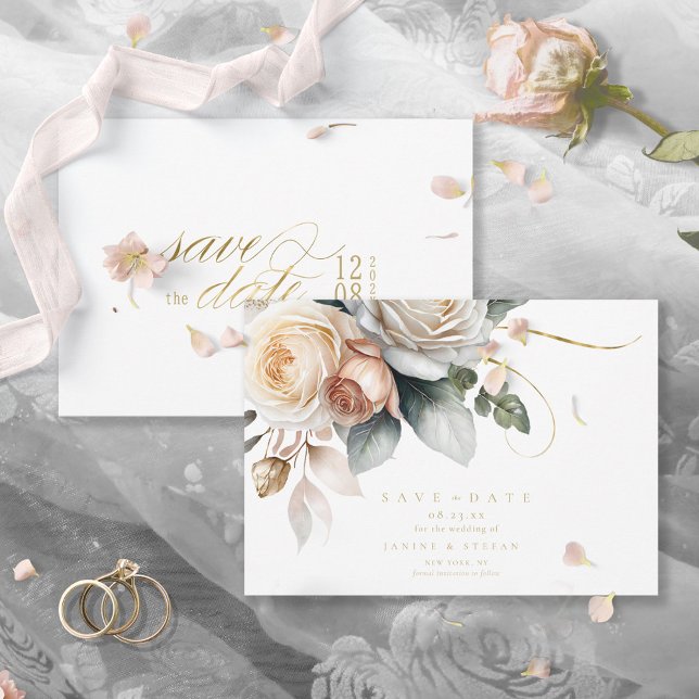 Save The Date Floral Drama Mariage Green ID1022 (Créateur téléchargé)