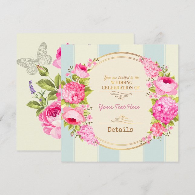 Save The Date Floral Enregistrer La Date (Devant / Derrière)