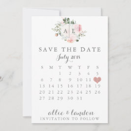 Save The Date Floral Enregistrer le calendrier des dates