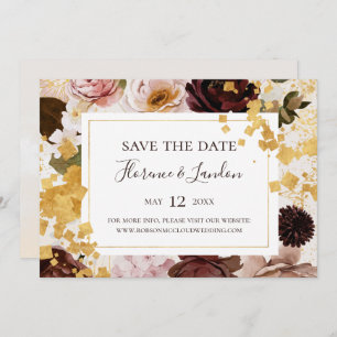 Save The Date Floral flush moderne Aquarelle horizontale Enreg