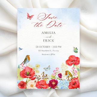 Save The Date Floral garden wedding