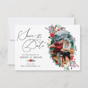 Save The Date Floral hivernal rustique Photo Enregistrer la da