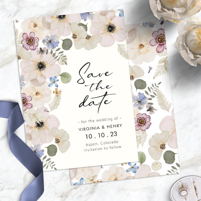 Save The Date Floral moderne (Modern Watercolor Boho Floral Save The Date by Painted Paperie
)