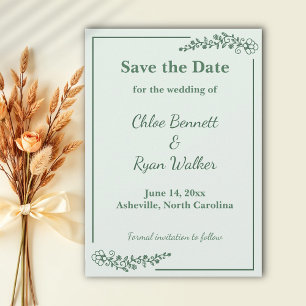 Save The Date Floral monochrome rustique Enregistrer la date