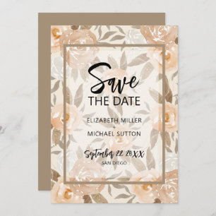 Save The Date Floral QR Code Mariage Enregistrer La Date