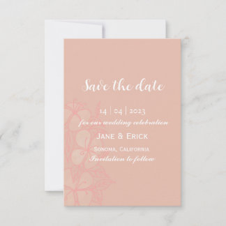 Save The Date Floral rose non photo