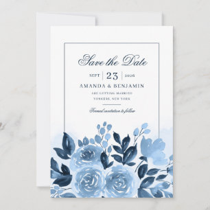 Save The Date Floral Script Aquarelle Bloom Rustique Mariage