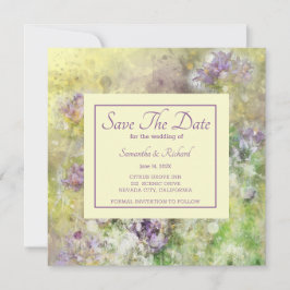 Save The Date Floral violet élégant