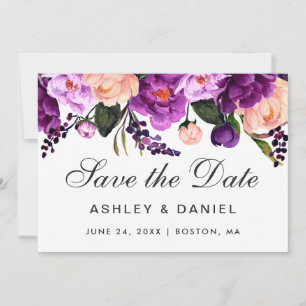 Save The Date Floral Violet Ultra Violet Enregistrer La Date