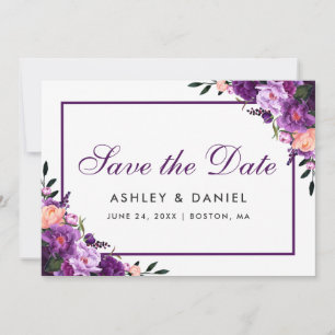 Save The Date Floral Violet Ultra Violet Enregistrer La Date PS