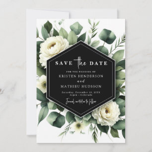 Save The Date Floral Whimsical Eucalyptus Mariage numérique