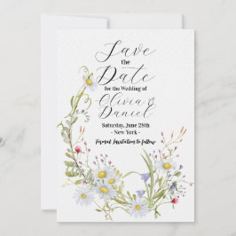 Save the Date Floral Wildblume Wedding Daisy
