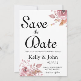 Save the Date florale Corner Card