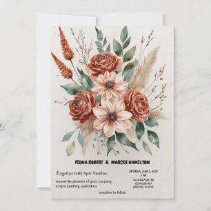 Save The Date Florales en terre cuite Mariage Boho rustique