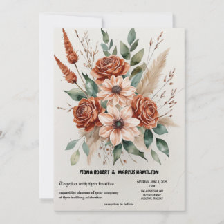 Save The Date Florales en terre cuite Mariage Boho rustique