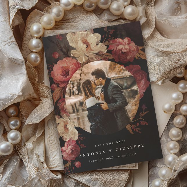 Save The Date Flore peinte baroque Photo (Créateur téléchargé)