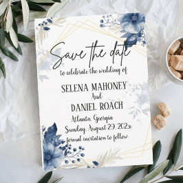 Save The Date "Flores d'anémones bleues : Mariage floral"