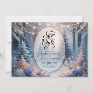 Save The Date Flores d'hiver dans le Mariage de pins givrés