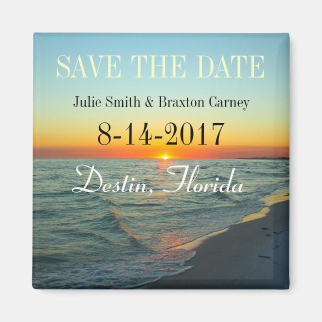 Save the Date - Florida Sonnenuntergang - ZURÜCK! Magnet (Vorne)