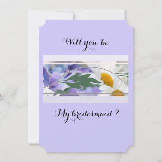 Save The Date Flower Abstract Will You Be My Bridesmaid card