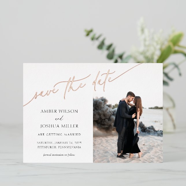 Save the Date Foil Einladung (Stehend vorne)