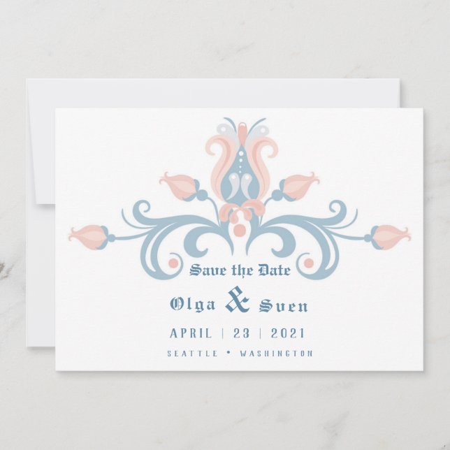 Save The Date Folk scandinave (Devant)