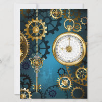 Fond turquoise Steampunk avec engrenages