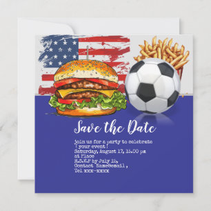 Save The Date Football 4 juillet Fête de l'Indépendance Amérique