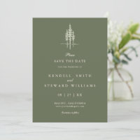 Forêt d'arbres moderne Mariage rustique Enregistre