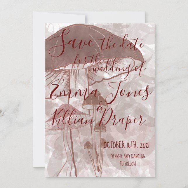 Save The Date Forêt de champignons (Devant)