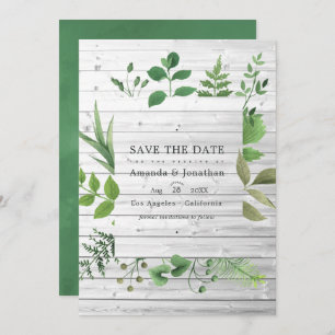 Save The Date Forêt de forêt verte Mariage rustique Photo
