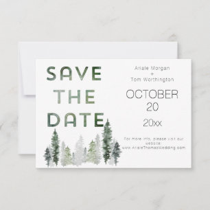 Save The Date Forêt de montagne moderne