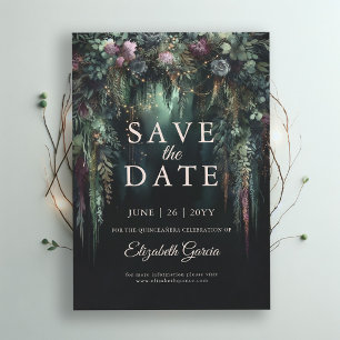 Save The Date Forêt Enchantée Arche Conte de Fées Vert Quinceane