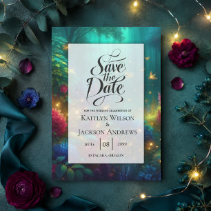 Save The Date Forêt Enchantée de Joyaux Radieux Mariage