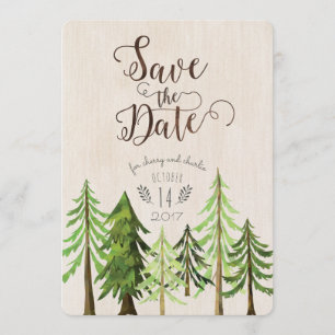 Save The Date Forêt rustique Sauvez les dates