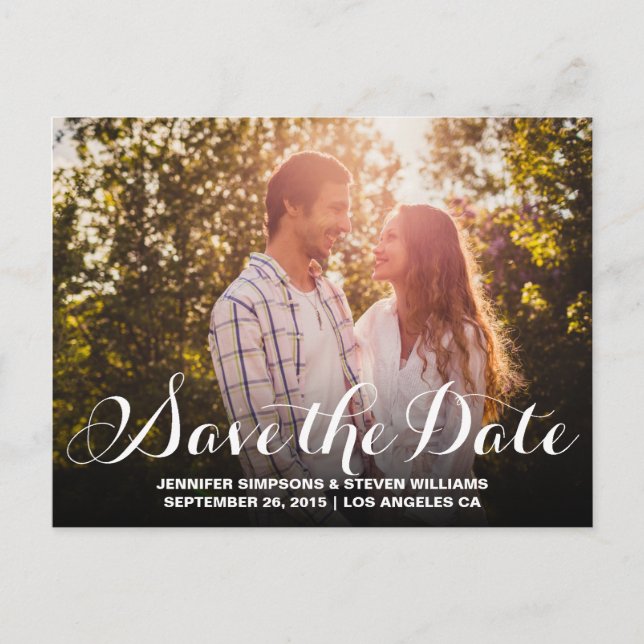Save the Date Foto Ankündigungspostkarte (Vorderseite)