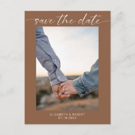 Save the Date Foto Boho Einfache moderne Schrift Ankündigungspostkarte