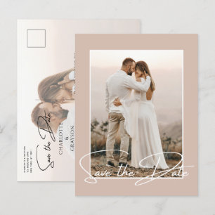 Save the Date Foto Chic Stilvolle Hochzeitsankündi Ankündigungspostkarte