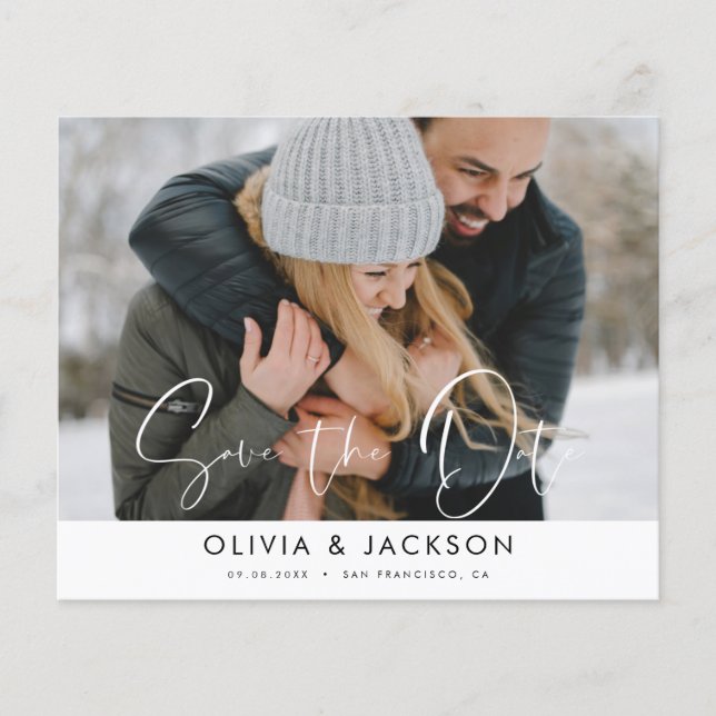 Save the Date Foto Einfache moderne Schrift Flyer (Vorne)